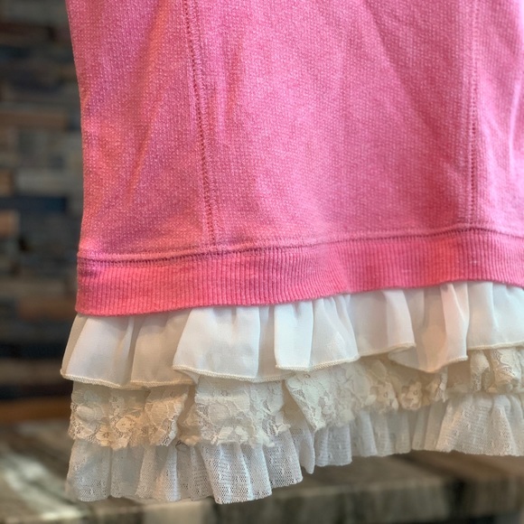 Girls 4T pink hoodie with ruffles - Picture 3 of 3
